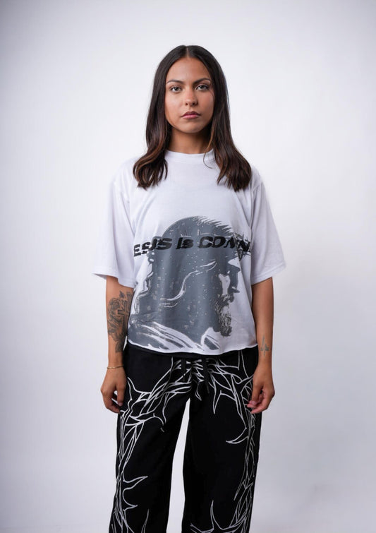 jesus is coming rhinestone tee
