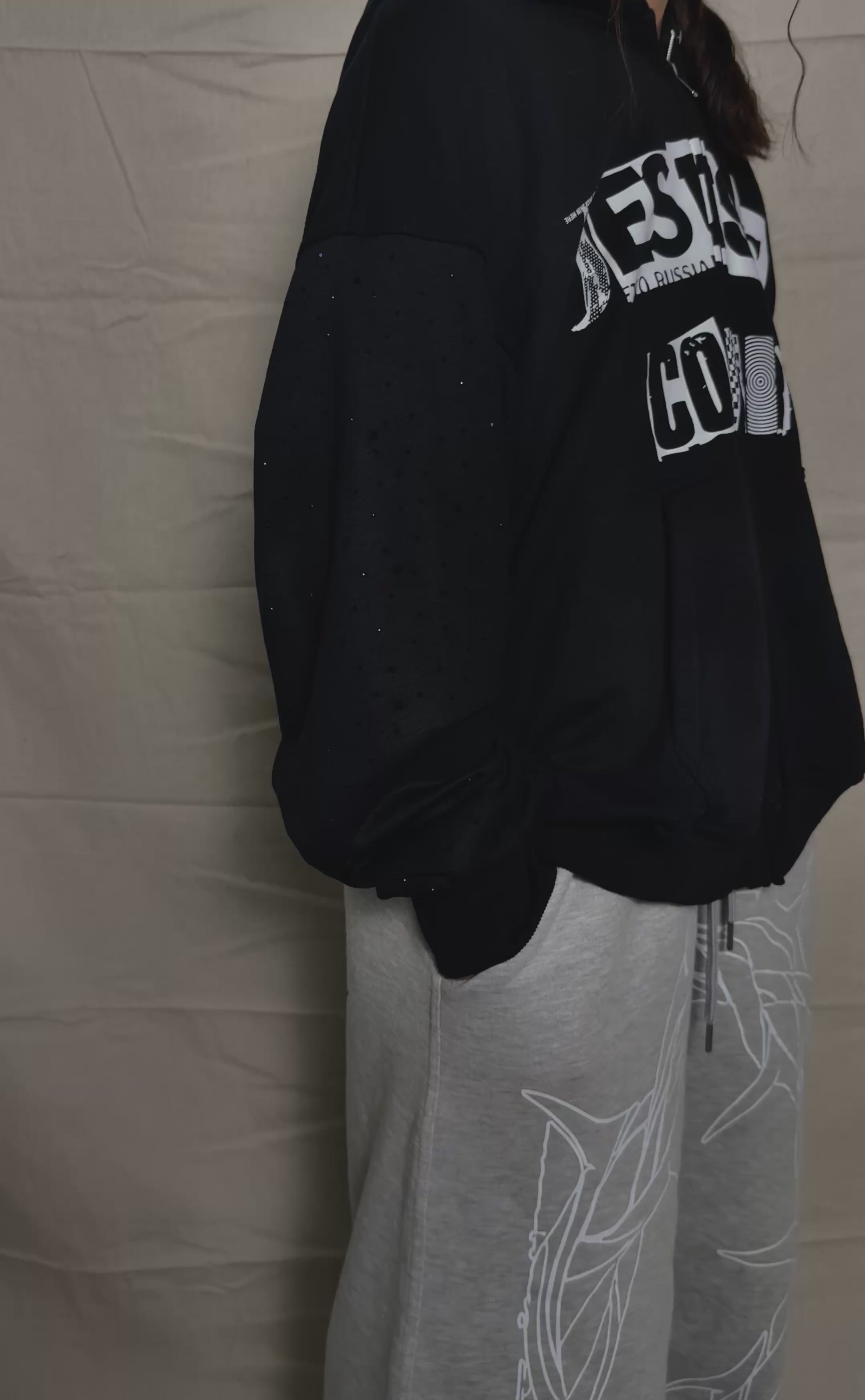 Jesus is coming rhinestone zip up hoodie